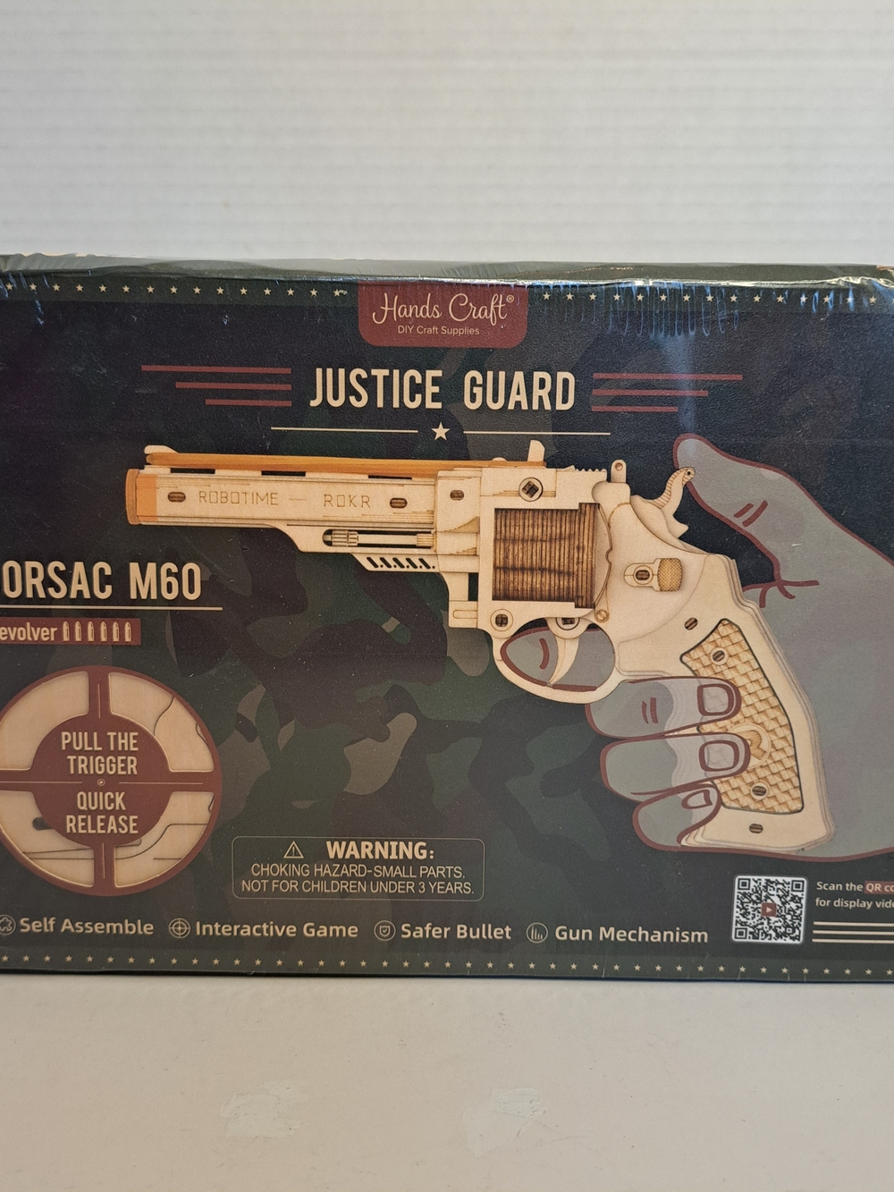 Hands Craft ROKR Corsac M60 Wooden Rubber Band Revolver Kit Brand New in Box